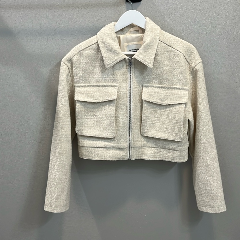 Abercrombie Tweed Cropped Shirt Jacket